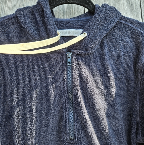 Outerknown Hightide 1/4 Zip Pullover Navy Hoodie - size medium - Picture 2 of 14